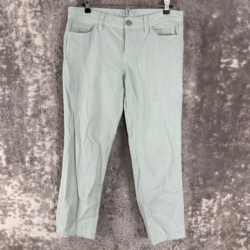 Loft Petite Size 2P Casual Denim Straight Leg Pants Mint Green Full Length Women
